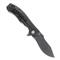 3.625" wide-belly clip-point blade with titanium stonewash finish