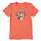 Life is Good Women's Heart Of Dogs Crusher Shirt, Mango Orange