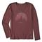 Life Is Good Women's Twinkling Tree Forest Crusher Vee Shirt, Mahogany Brown