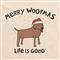 Life Is Good Women's Merry Woofmas Snuggle Up Sleep Shirt, Putty White