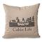 Wooded River Cabin Life Decorative Pillow, Cotton Taupe