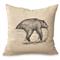 Wooded River Bear On Log Decorative Pillow, Linen Natural