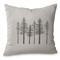Wooded River Trees Decorative Pillow, Linen Grey