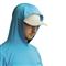 Oversized hood made to fit over a ball cap, Cyan Blue