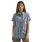 Wrangler Women's Riggs Workwear Short Sleeve Plaid Shirt, Blue/navy