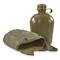 Belgian Military Surplus 1 Quart Canteen with Vinyl Carrier, 2 pack, Like New