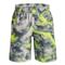 Under Armour Youth Woven Printed Shorts, Lime Surge/grey Mist/black