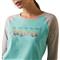 Ariat Women's Serape Stripe T-Shirt, Pool Blue / Heather Grey