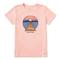 Life is Good Women's Dock Dog Sunset Crusher Tee, Himalayan Pink