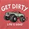 Life is Good Kids Lets Get Dirty Truck Crusher Tee, Faded Red