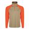 Drake Men's McAlister EST Quater-zip Performance Upland Shirt, Blaze Orange/khaki