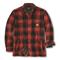 Carhartt Men's Relaxed Fit Flannel Sherpa-Lined Shirt Jacket, Bordeaux Heather