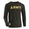 U.S. Army Surplus Long Sleeve PT Shirt, Black