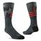 Ariat Patriot Country Lightweight Crew Socks, 2 Pair, Charcoal