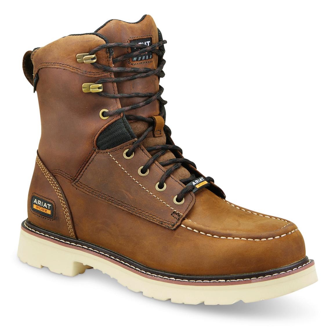 Ariat Men's Rebar Lift 8" Waterproof Work Boots, Distressed Brown
