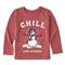 Life Is Good Toddler Chill Snowman Long Sleeve Crusher Tee, Faded Red