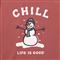 Life Is Good Toddler Chill Snowman Long Sleeve Crusher Tee, Faded Red