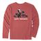 Life Is Good Men's Happy Pawliday Pups Crusher Long Sleeve, Faded Red