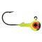 Big Bite Baits Double Eye Round Ball Jigs, 2 Color, Black/chartreuse