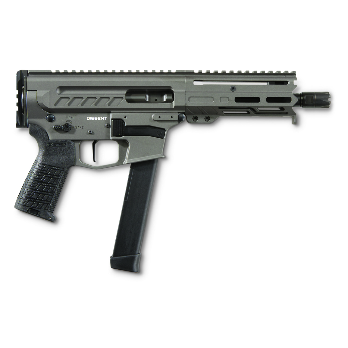 CMMG Dissent MkGs AR-style Pistol, Semi-auto, 9mm, 6.5" Barrel, Tungsten, 33+1, Glock Mags
