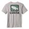 Costa Men's Emblem Wave Bass Short Sleeve Shirt, Heather Gray