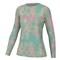 Huk Women's Pursuit Aqua Dye Long Sleeve Crew, Marine Blue