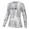 Huk Women's Pursuit Aqua Dye Long Sleeve Crew, White