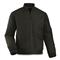 Italian Military Style Fleece Lined Canvas Jacket, Black