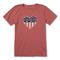 Life is Good Women's Star Spangled Heart Short Sleeve Crusher Tee, Faded Red
