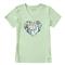 Life is Good Women's Heart of Dogs Crusher Short Sleeve, Sage Green
