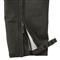 38" leg zippers with hook-and-loop adjustable hem, Black/gray