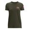 Under Armor Women's Freedom Banner T Shirt, Baroque Green/pink Clay