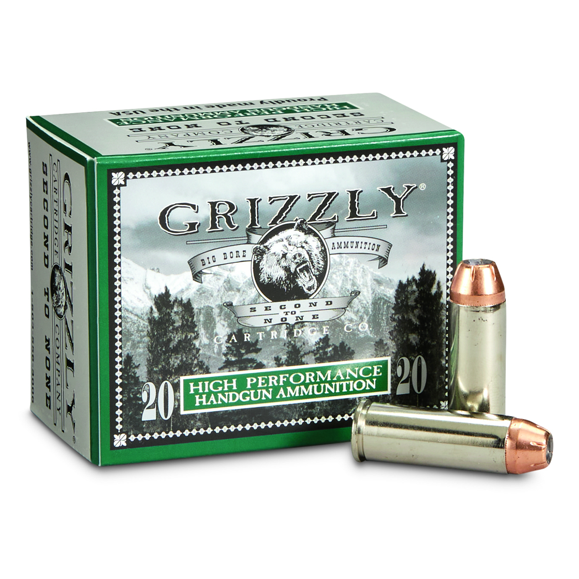 Grizzly Cartridge Co. High Performance Handgun, .45 Colt, JHP, 225 Grain, 20 Rounds