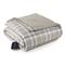 Shavel Home Products Reversible Micro Flannel/Sherpa Fleece Electric Blanket, Carlton Plaid Gray