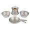 Includes stove, fry pan, and 2 serving bowls