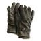 Belgian Military Surplus D3A Leather Gloves with Wool Liners, New, Black