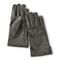 Italian Police Surplus Leather Lined Gloves, New, Black