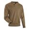 U.S. Military Style 4 Button Mountain Troop Sweater, Olive Drab