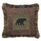 Carstens Embroidered Bear on Pine Pillow, 18"x18"