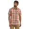 Wrangler ATG Men's Cedar Zip Pocket Plaid Shirt, Coral Plaid