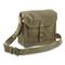 French Military Surplus Canvas and Leather Shoulder Bag, Like New