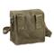French Military Surplus Canvas and Leather Shoulder Bag, Like New
