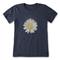 Life Is Good Women's Flower Of Heats Crusher Lite T-Shirt, Darkest Blue