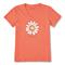 Life Is Good Women's Relaxed Daisy V-Neck Crusher Lite T-Shirt, Mango Orange