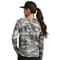 Huk Women's KC Pursuit Printed Long Sleeve Crew Shirt, Volcanic Ash