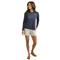 Huk Women's Pursuit Graphic Long Sleeve V-neck T-Shirt, Naval Academy