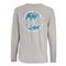 Huk Women's Pursuit Graphic Long Sleeve V-neck T-Shirt, Harbor Mist