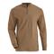 Norwegian Military Surplus Quarter Zip Long Sleeve Base Layer Shirt, 4 Pack, New, Coyote
