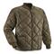 Military Style Insulated Diamond Quilted Flight Jacket, Olive Drab