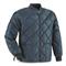 Military Style Insulated Diamond Quilted Flight Jacket, Navy